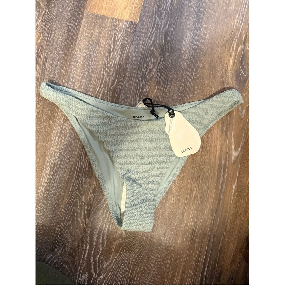 Prana Lahari Scrunch Classic Bottom Saltwater Light Sage Textured Bikini Bottoms